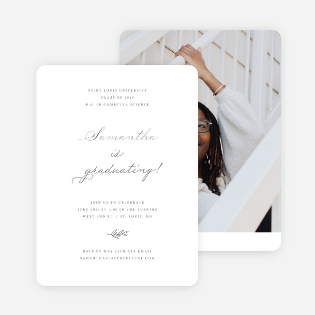 Artisanal Prestige Graduation Announcements & Graduation Invitations - Gray