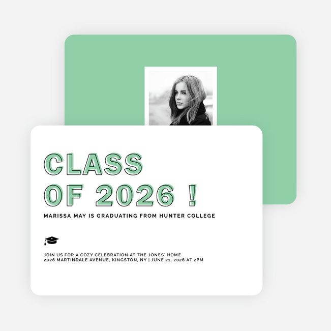Class-y Graduation Invitations - Green
