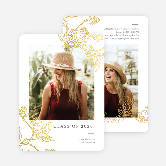 Foil Berry Bright Graduation Announcements & Graduation Invitations - Yellow