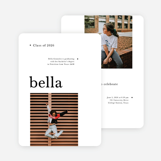 Listed Achievement Graduation Announcements & Graduation Invitations - Black