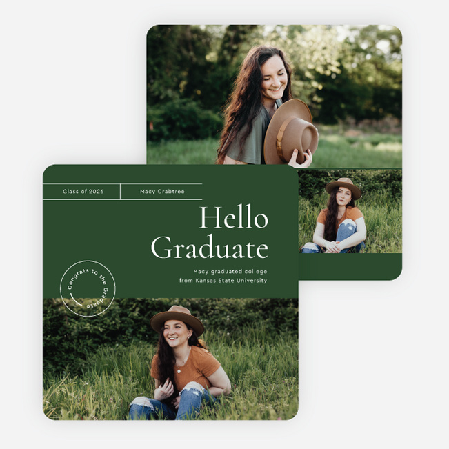 Mix of Everything Graduation Announcements & Graduation Invitations - Green