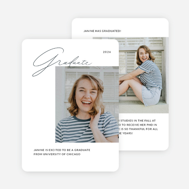 Storyline Celebration Graduation Announcements & Invitations - White