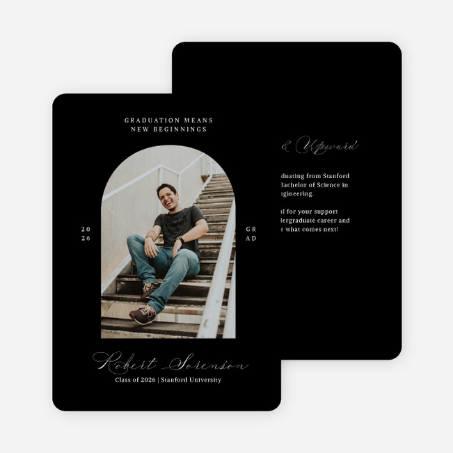 Archway to Beginnings Graduation Announcements & Graduation Invitations - Black