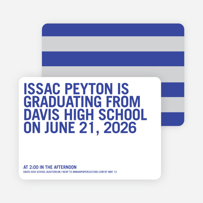 Simple Graduation Invitations - Cool Blue