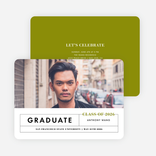 Split Grid Graduation Invitations - Green