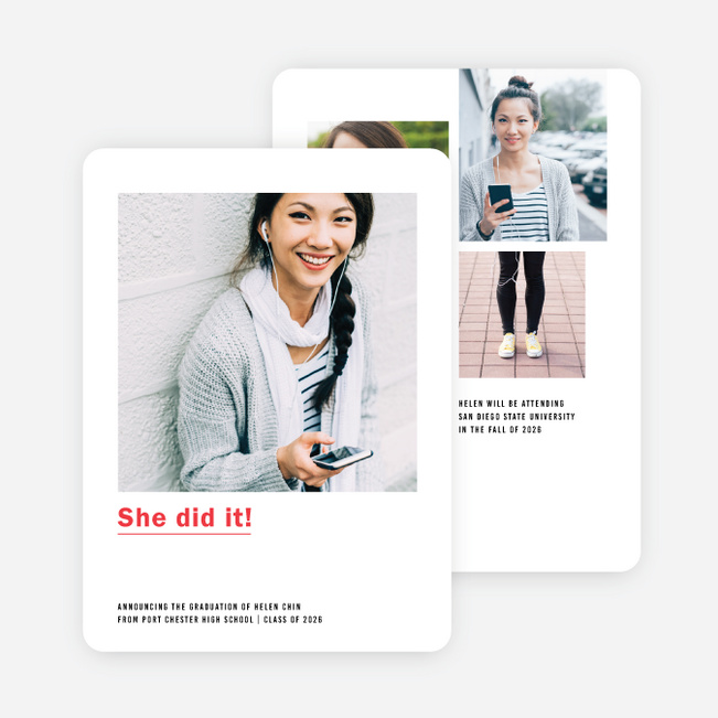 Accomplished Graduation Announcements - Red