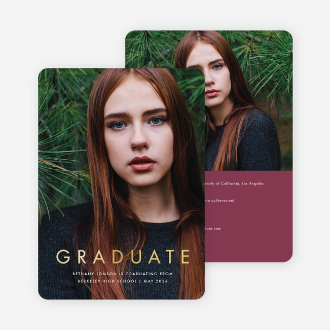 Foil Statement Graduation Invitations - Red