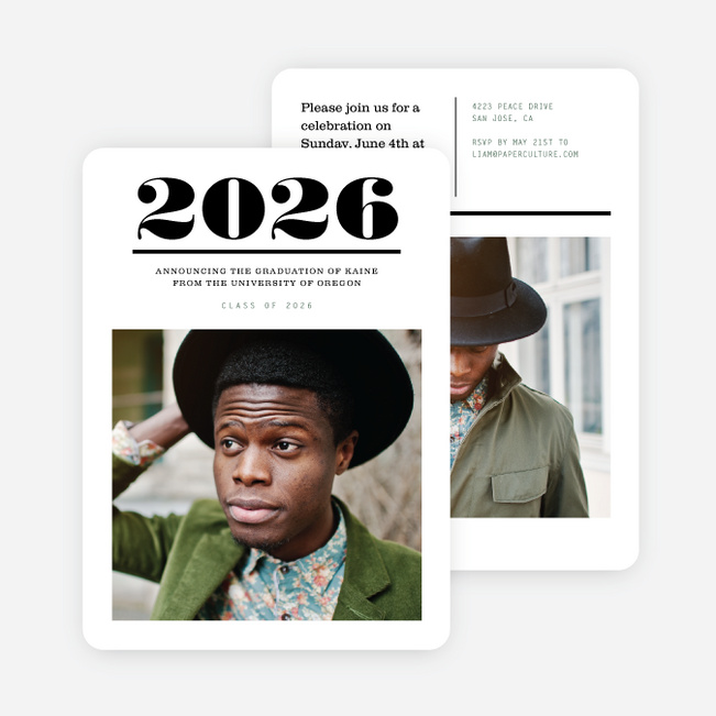 Major Headlines Graduation Invitations - Green