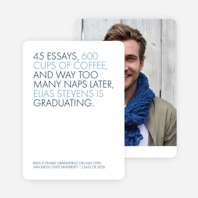 Wise Message Graduation Announcements - Blue