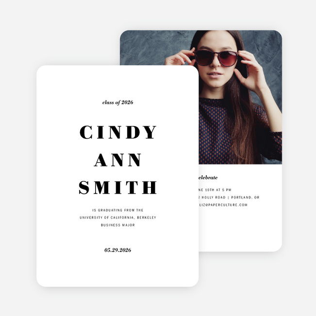 Simply Classic Graduation Invitations - Black