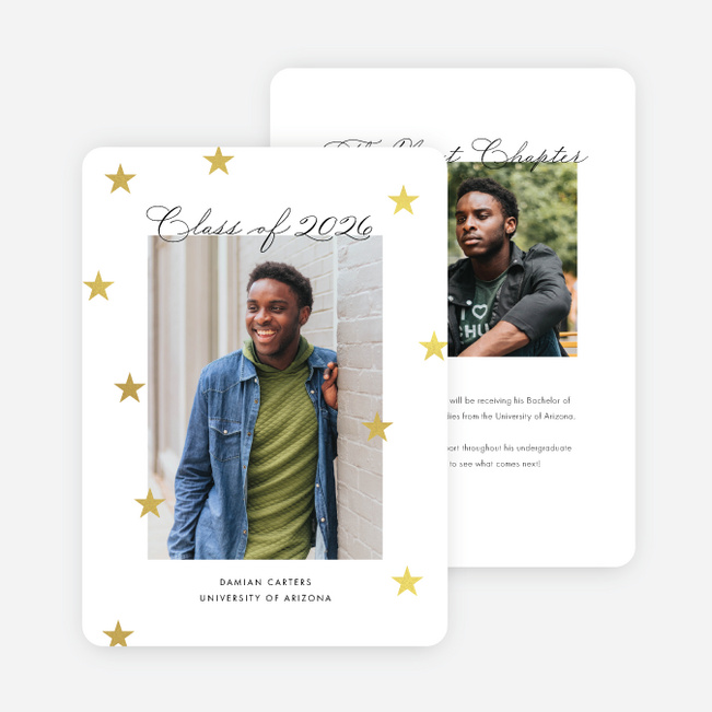 Foil Confetti Pop Graduation Announcements & Graduation Invitations - Yellow