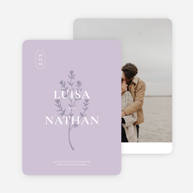 Blushing Shadow Save the Date Cards - Purple