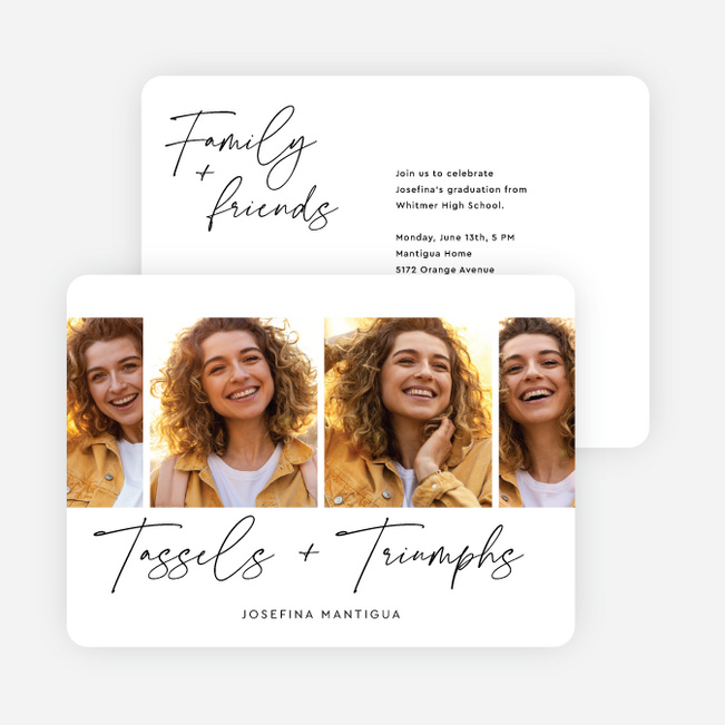 All in Order Graduation Announcements and Invitations - Black