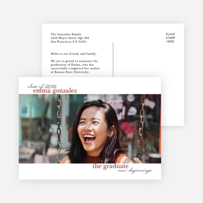 To the Future Graduation Announcements and Invitations - Red