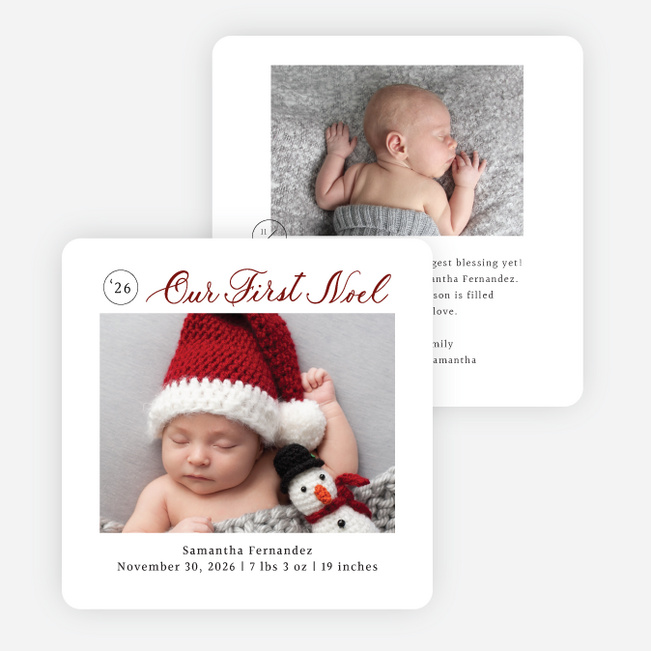 Our First Noel Christmas Cards - Red