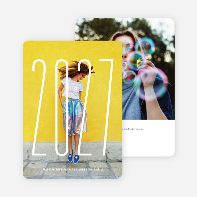 Stretched Far New Year Cards - Black