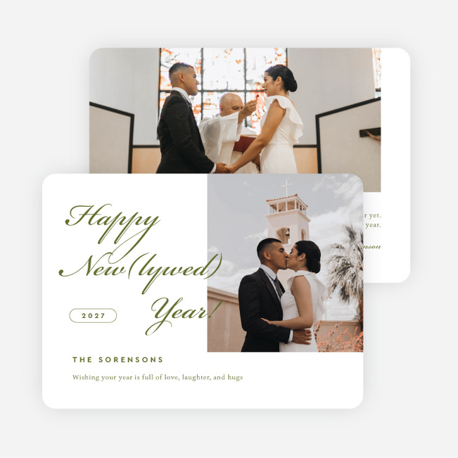 New(lywed) Cheer New Year Cards and Invitations - Green