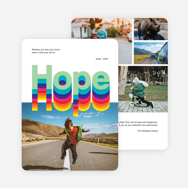 Retro Hope New Year Cards and Invitations - Multi