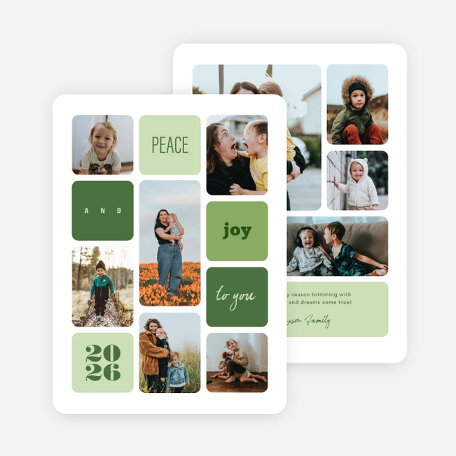Little by Little Holiday Cards and Invitations - Green
