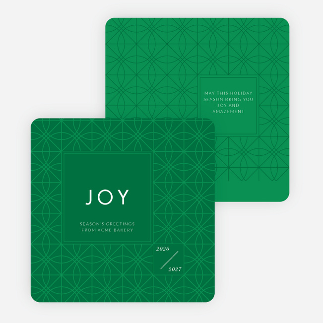 Abstract Patterns Corporate Holiday Cards - Green
