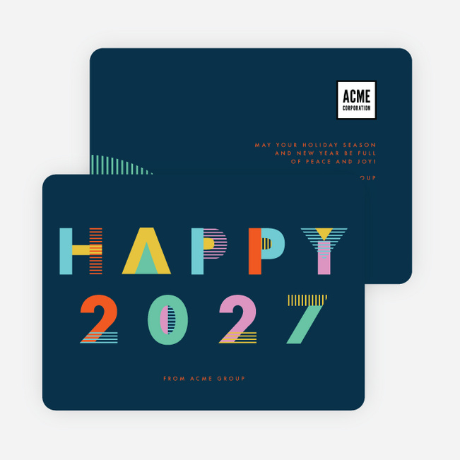 Future Wishes Corporate New Year Cards - Blue