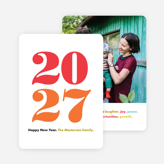 Bright Type New Year Cards - Red