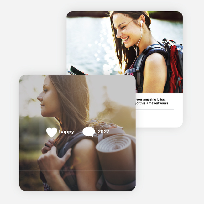 Popular Photo New Year Cards - Black