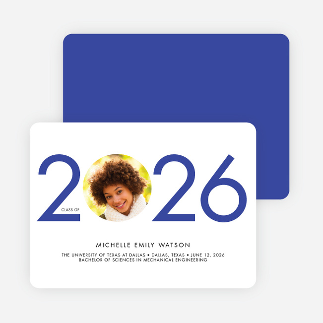 Graduation Announcement Year Cutout - Blue