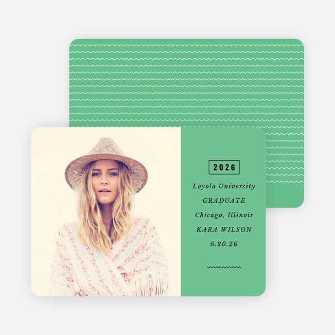 Modern Type Graduation Announcements - Green