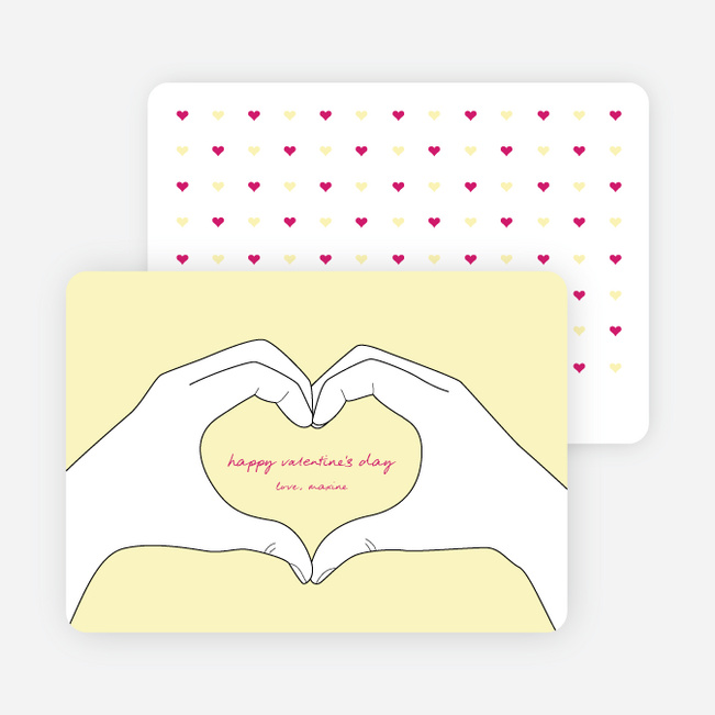 Valentine’s Day Hands form the Shape of a Heart - Yellow