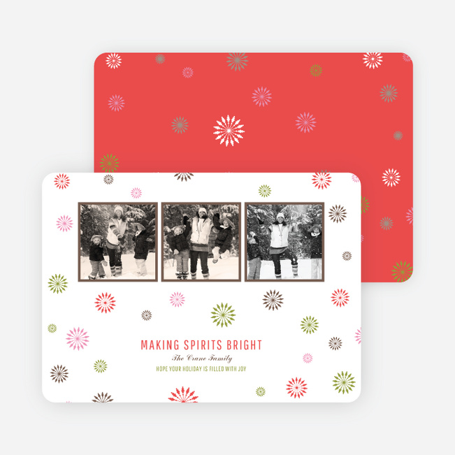 Making Spirits Bright Holiday Photo Cards - Orange Red