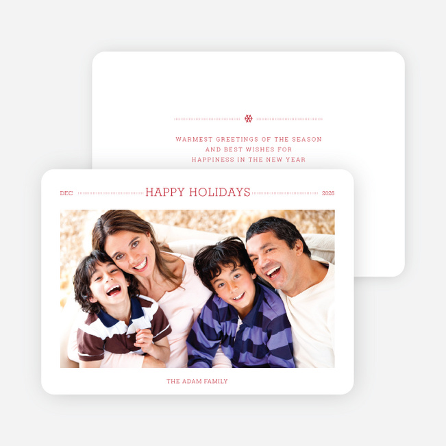 Simply Chic Happy Holiday Cards - Red