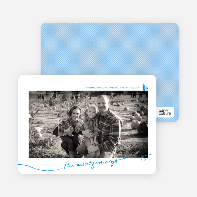 Photo Frame Holiday Photo Cards - Royal Blue