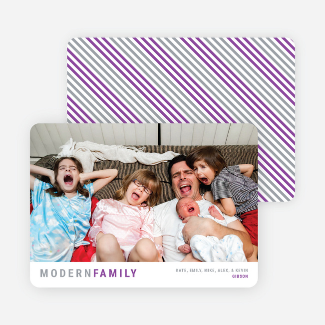 Diagonal Stripes Holiday Cards - Gray