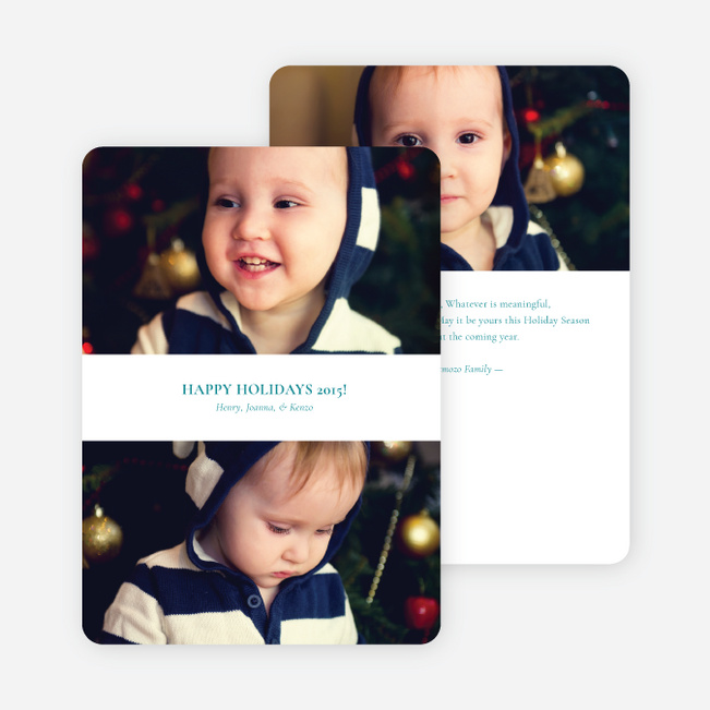 Inverted Photo Sandwich Holiday Cards - Teal