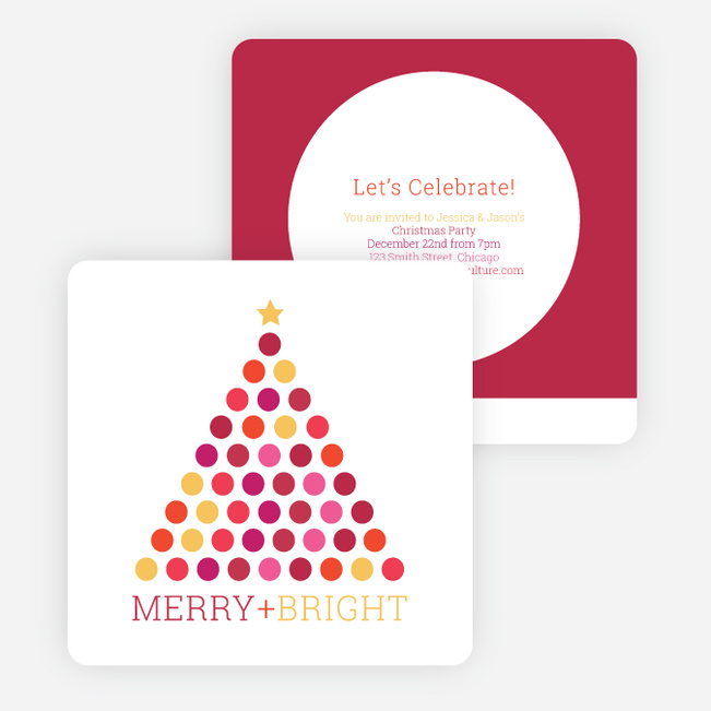 Celebrating All that is Merry & Bright Holiday Invitations - Red