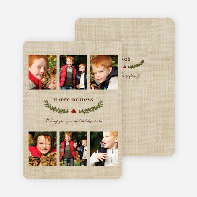 Holiday Laurel Holiday Photo Cards - Terra Cotta
