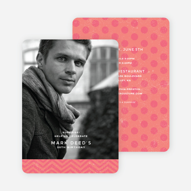 Vintage Pattern, Charming Party Invitations - Red