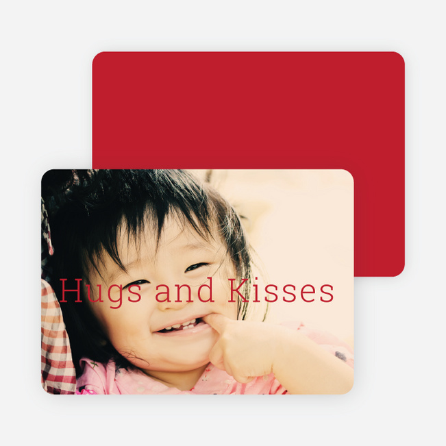 Hugs & Kisses Valentine’s Day Cards - Red