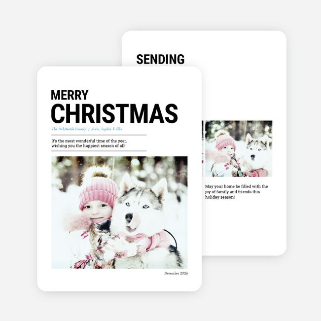 Merry Christmas Newsflash Cards - Blue