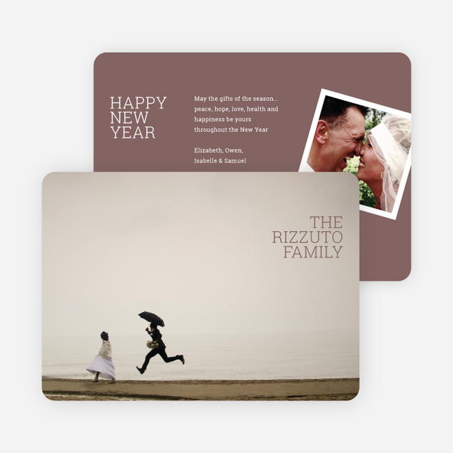 Modern Picture New Year’s Cards - Brown