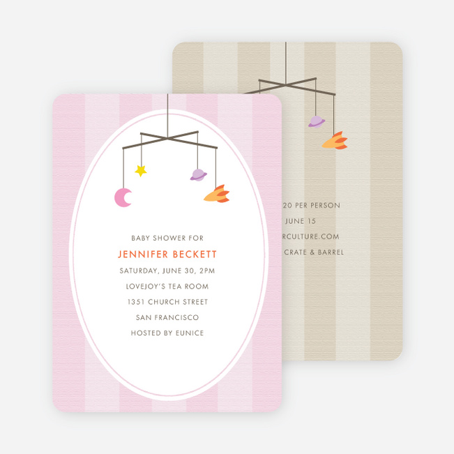 Astronaut and Space Traveler Baby Shower Invitations - Pink