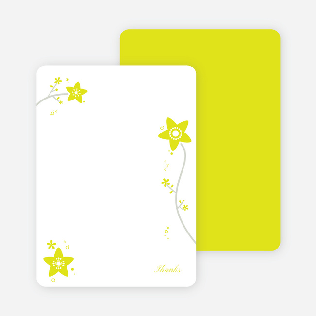 Notecards for the ‘Floral Baptism Invitation’ cards. - Yellow
