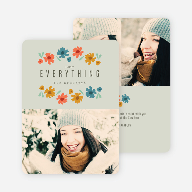 Everything’s Coming up Roses Holiday Cards - Gray