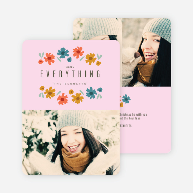 Everything’s Coming up Roses Holiday Cards - Pink
