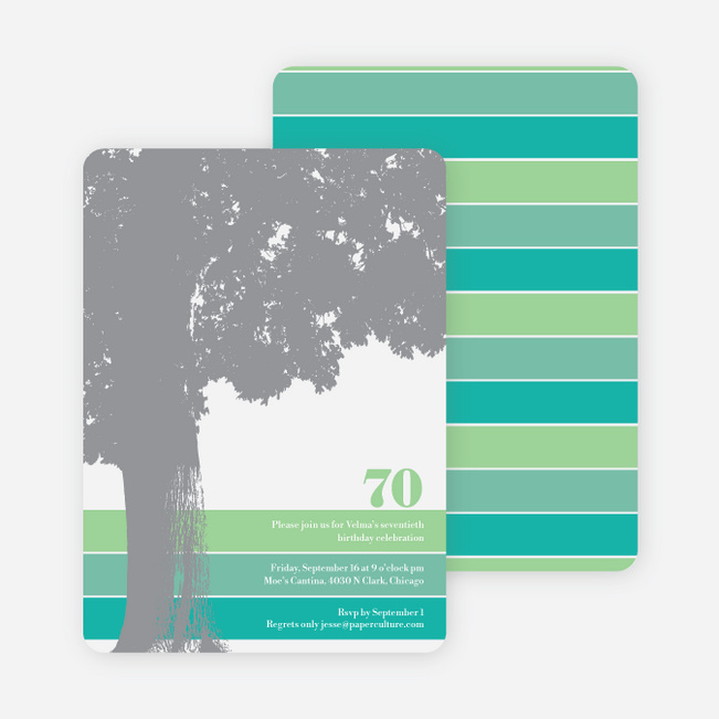 Loving Trees and Nature Birthday Party Invitations - Green