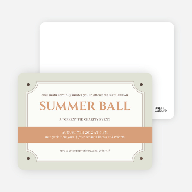 Party Invitations for that Classic Event - Light Cinnamon