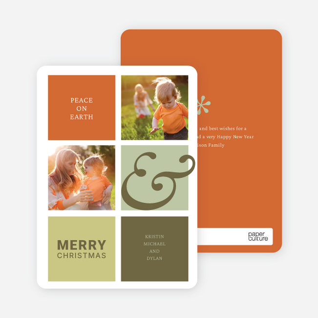Peace on Earth Holiday Photo Cards - Pumpkin