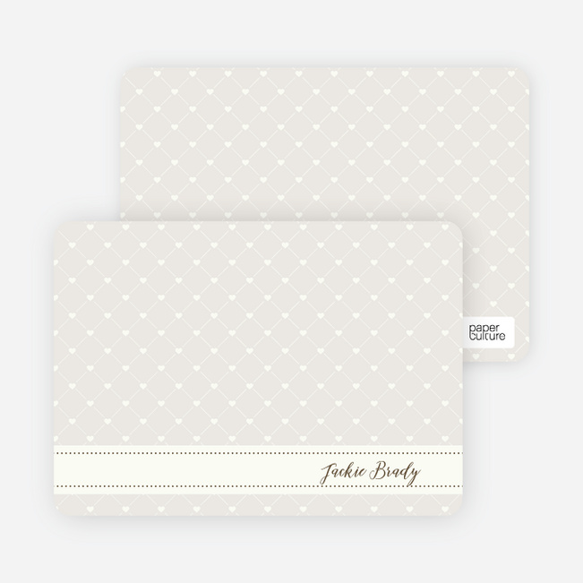 Quilted Love Birth Announcements - Walnut