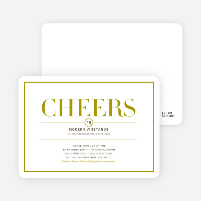 Elegant Cheers Invitations - Cilantro